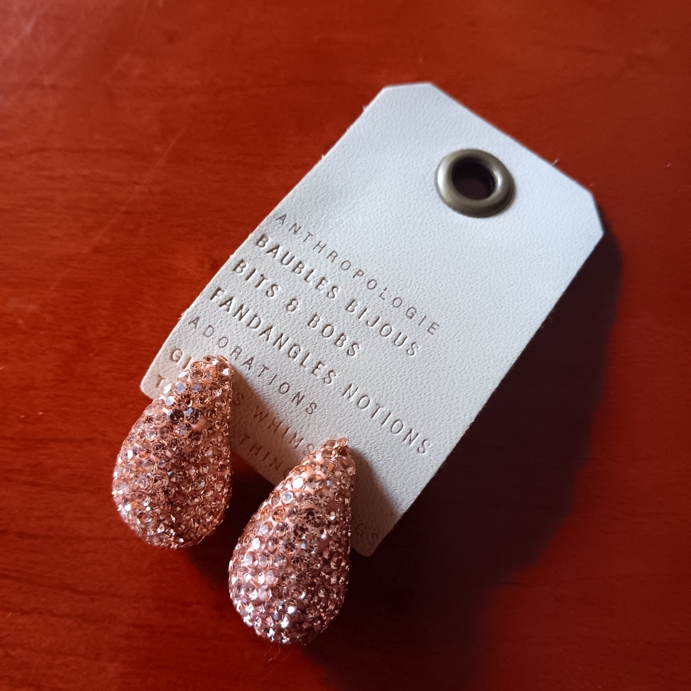 Anthropologie The Petra Drop Earrings: Pavé Edition NWT
